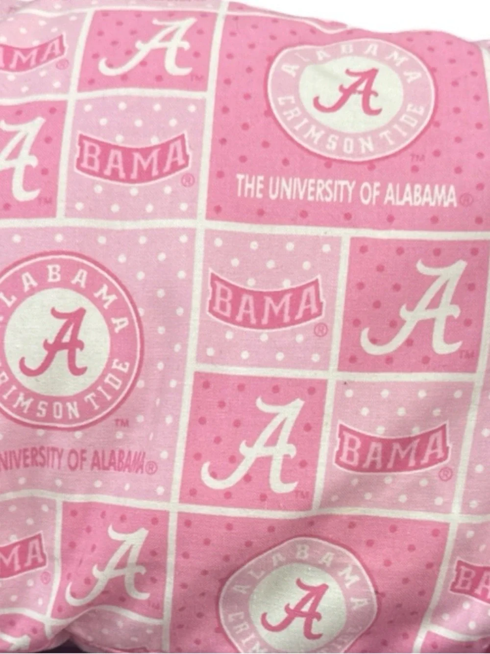 University of Alabama Pink Logo Patchwork Pillow